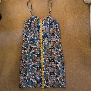 Spaghetti strap dress zipper detail lined